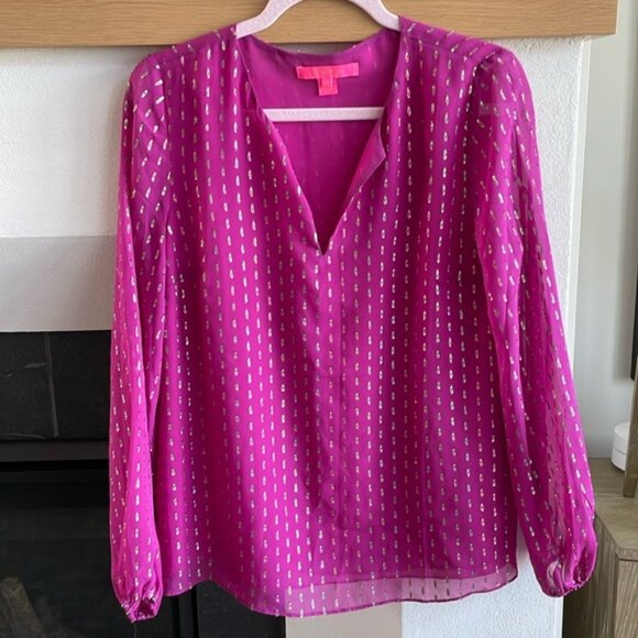 Lilly Pulitzer Aaron Silk Blouse - Picture 1 of 6